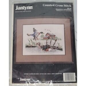 Janlynn Counted Cross Stitch Kit Peaceful Gathering #80-89 16x12 New